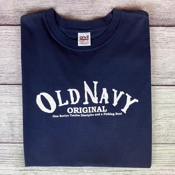 Vintage Old Navy One Savior, Twelve Disciples, & A Fishing Boat Jesus T-shirt - Picture 1 of 8